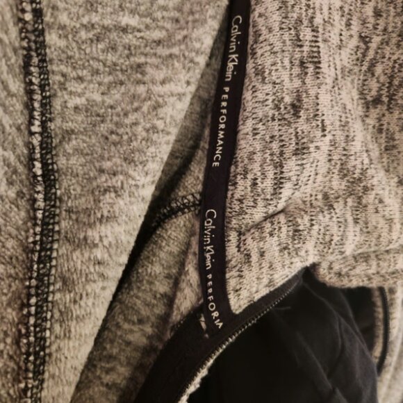 Calvin Klein Marble (Black/Grey/White) Full Zip Performance Fleece Hooded Jacket - Picture 8 of 12